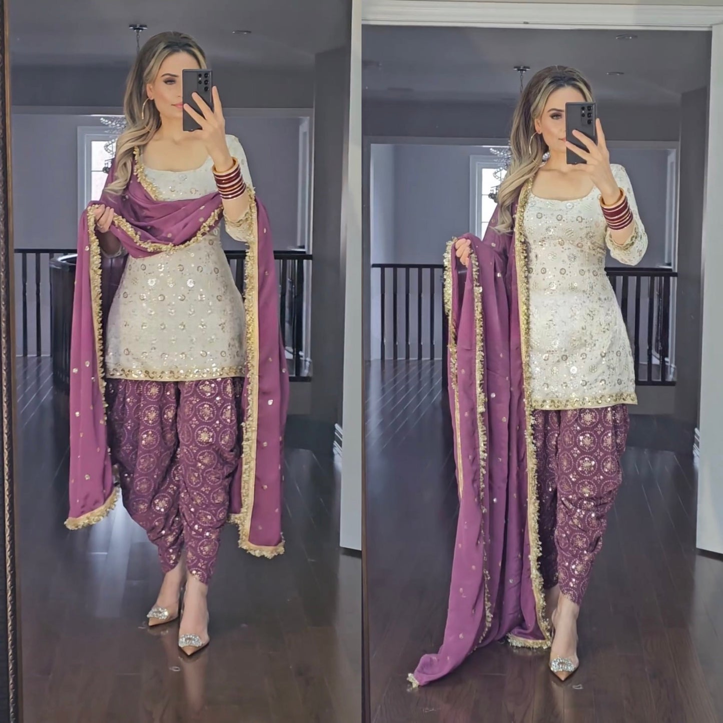 Ishita Designer Party Wear Look Top , Dhoti Styles Salwar and Dupatta Set