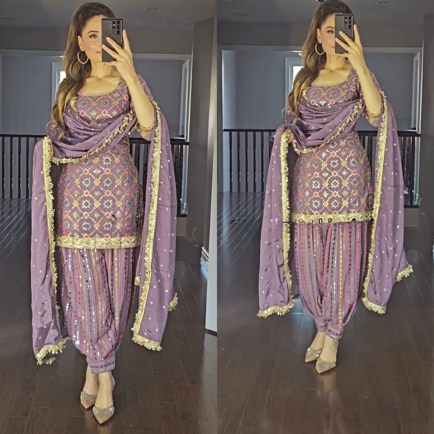 Mysha Glam Multi Colored Party Wear Designer Patiala Salwar Suit Set