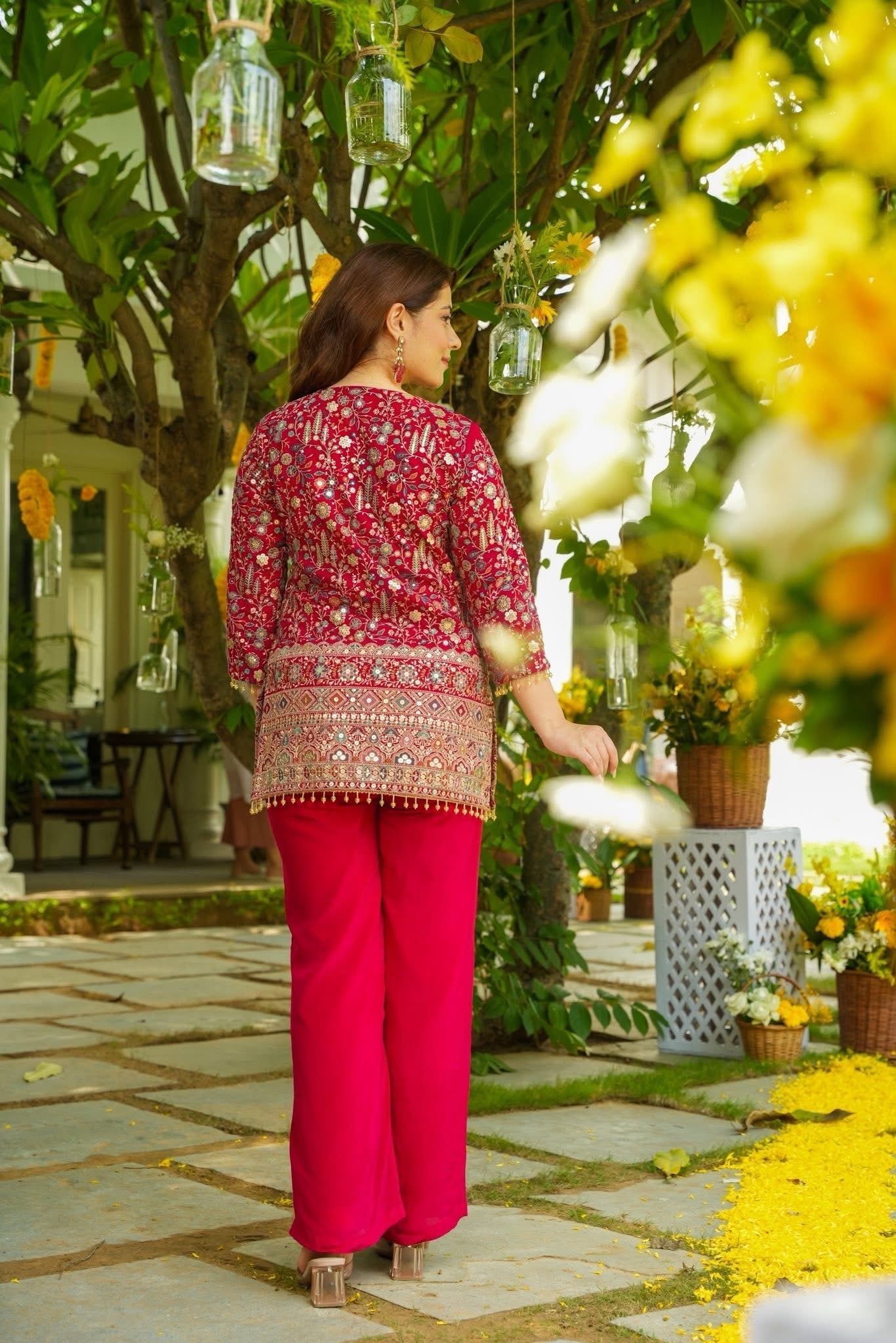 Bejewel Pink Heavy Co-Ord Set