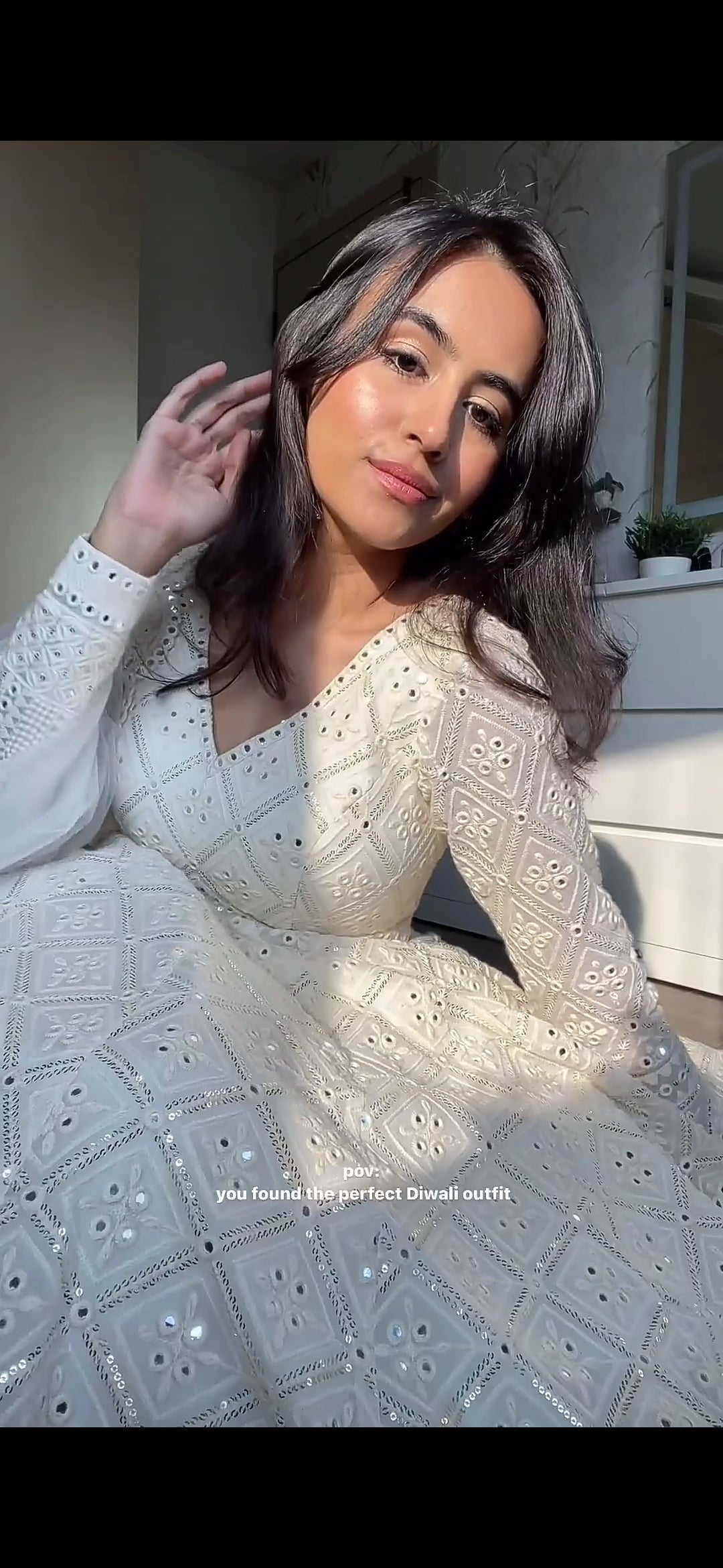ANYA LAKHNAWI EMBROIDERED GEORGETTE ANARKALI FULLY STITCHED SUIT SET