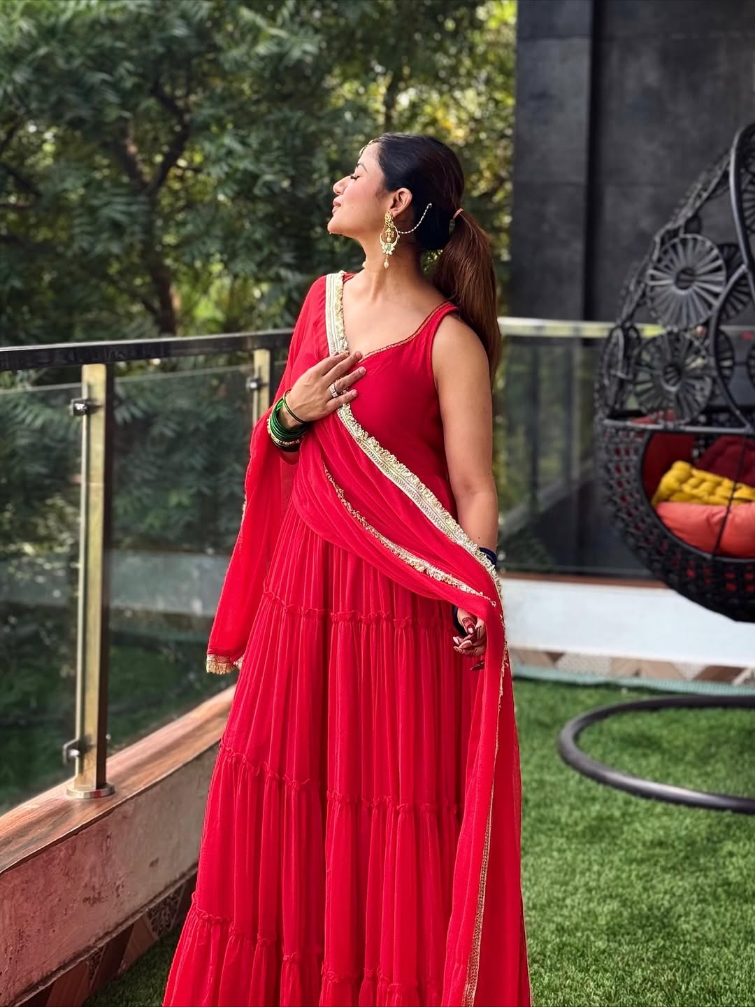 Mohabbat Red Anarkali Set