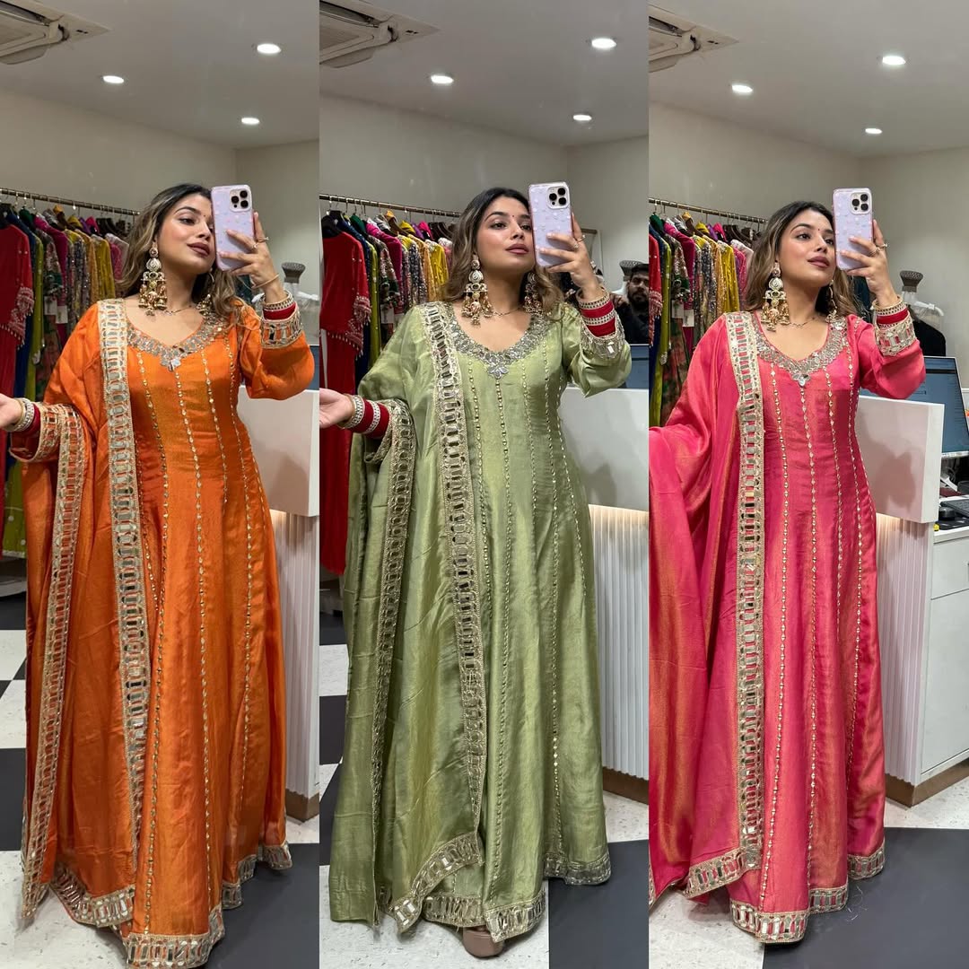 Nuha Three Piece Anarkali Set