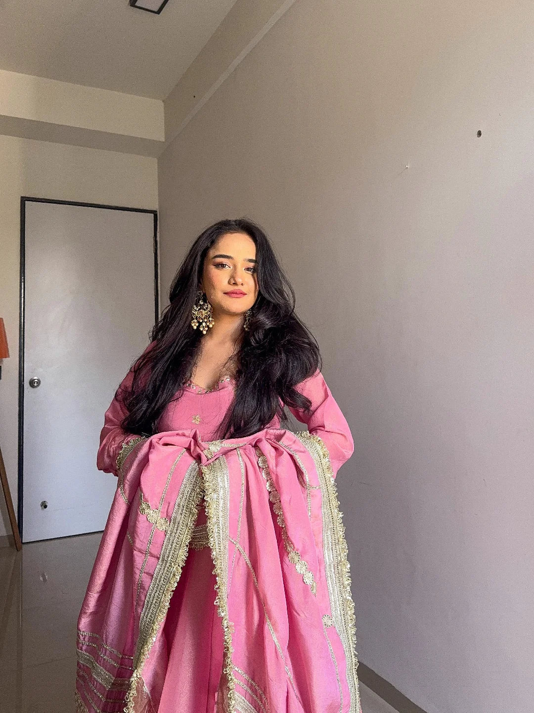 Dream Pink Premium Anarkali Suit Set