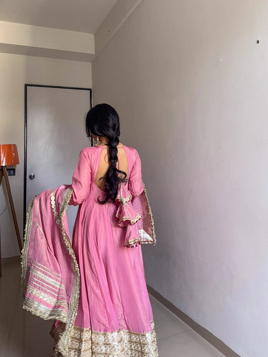 Dream Pink Premium Anarkali Suit Set