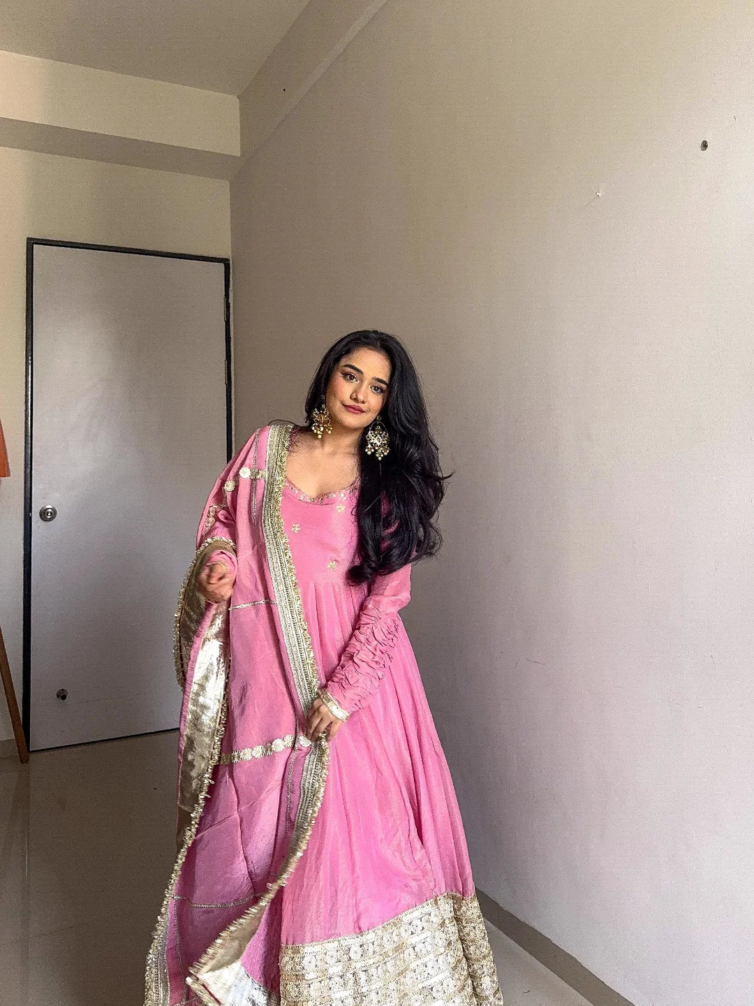 Dream Pink Premium Anarkali Suit Set