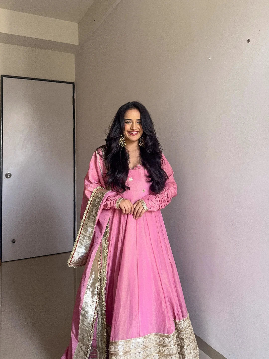 Dream Pink Premium Anarkali Suit Set