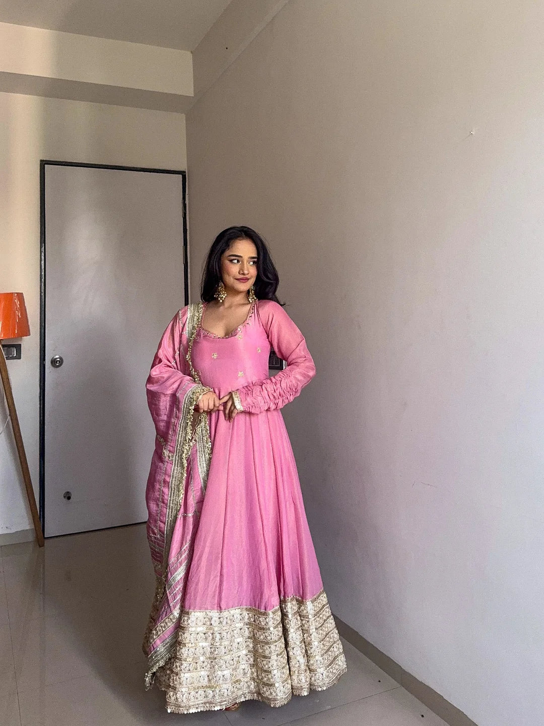 Dream Pink Premium Anarkali Suit Set