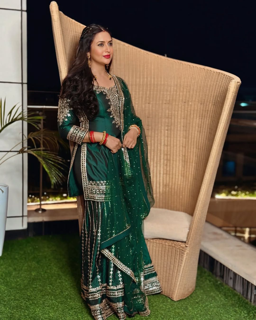 Pure Chinnon With Heavy Embroidery Sequence Work Top-Bottom And Dupatta Set