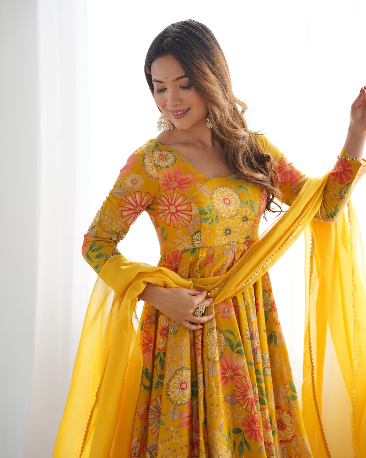 Saadhvi Romansilk Chanderi Print Kediya Set