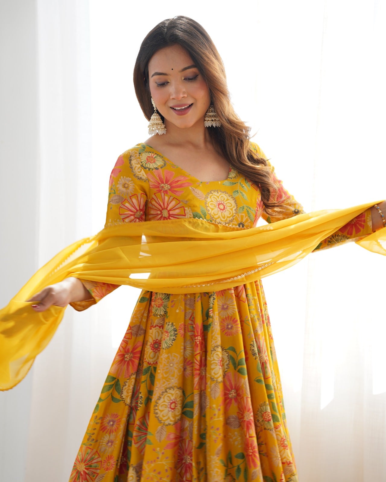 Saadhvi Romansilk Chanderi Print Kediya Set