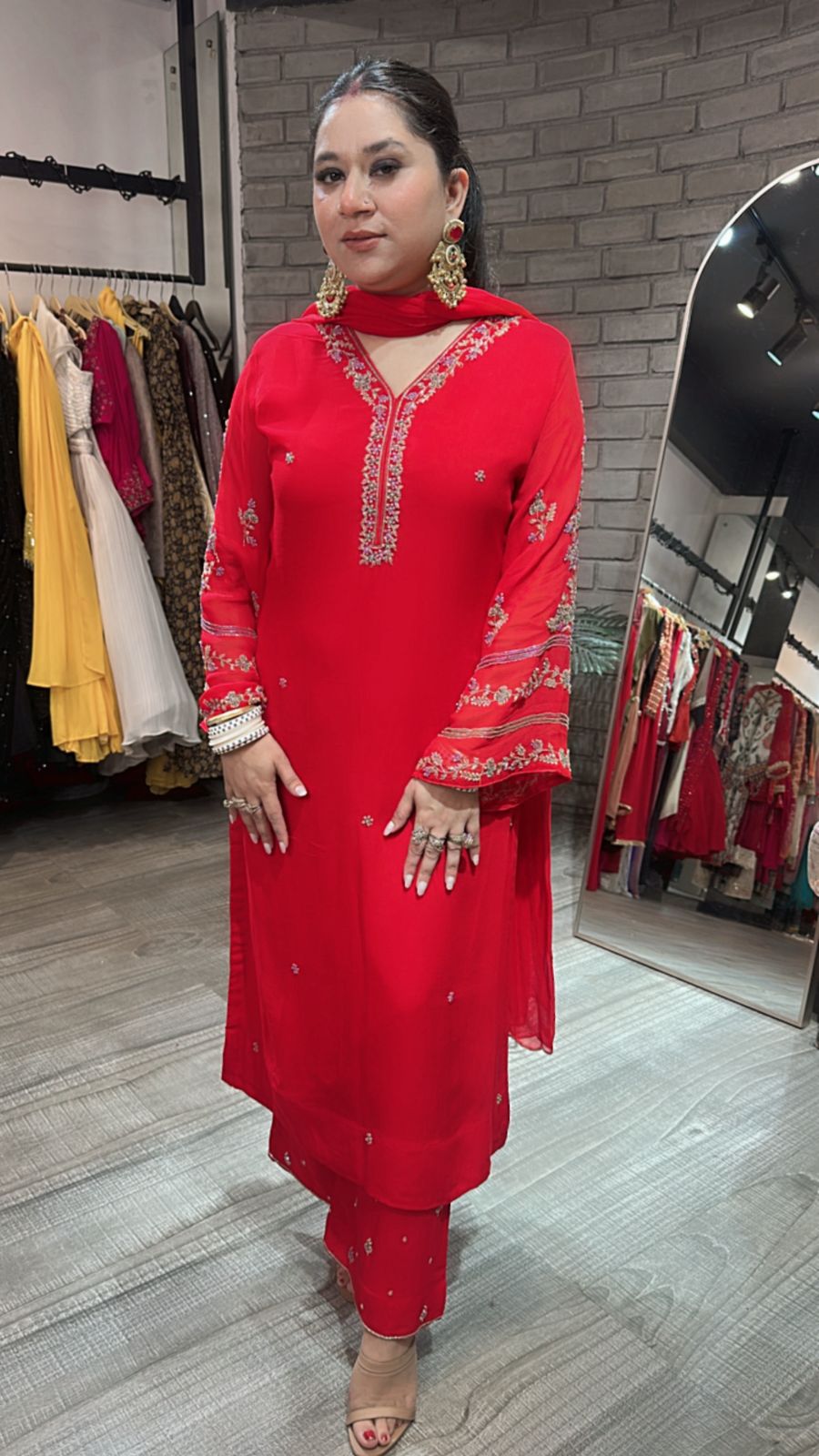 Nazm Red Katdana Dedigner suit
