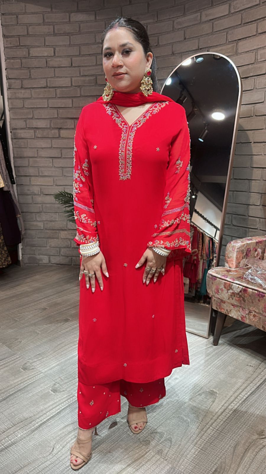 Nazm Red Katdana Dedigner suit
