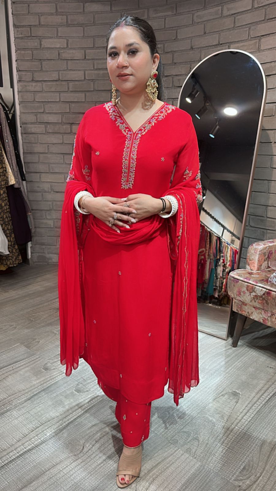 Nazm Red Katdana Dedigner suit