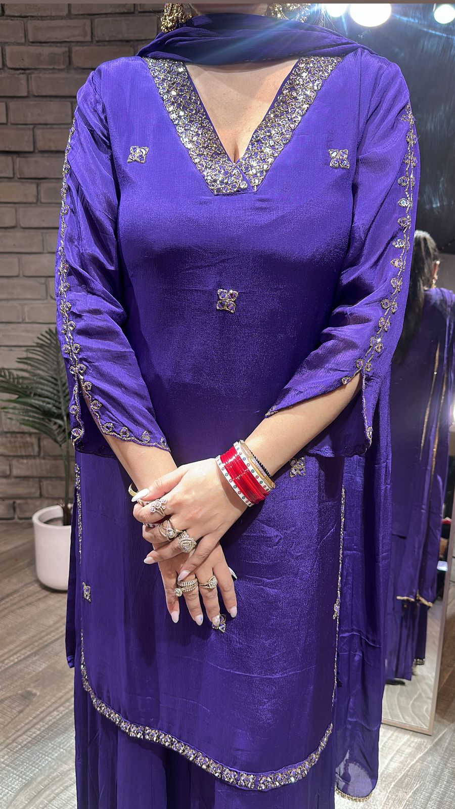 Gulab Jamun purple Katdana suit