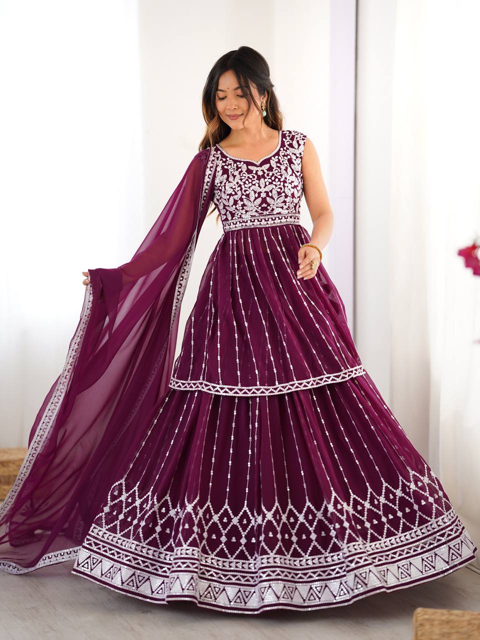 Urban Royalty Faux Georgette Sharara Suit