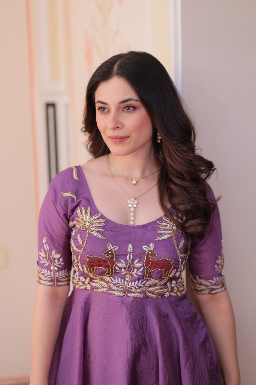 Vintage Maharani Beads Embroidered Gown