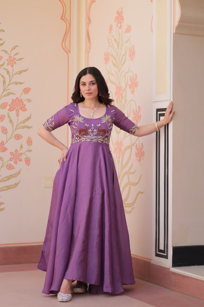 Vintage Maharani Beads Embroidered Gown