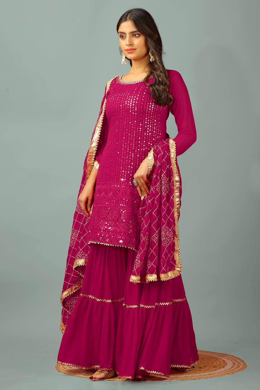 Golden Glam A Fusion of Tradition Sharara Set