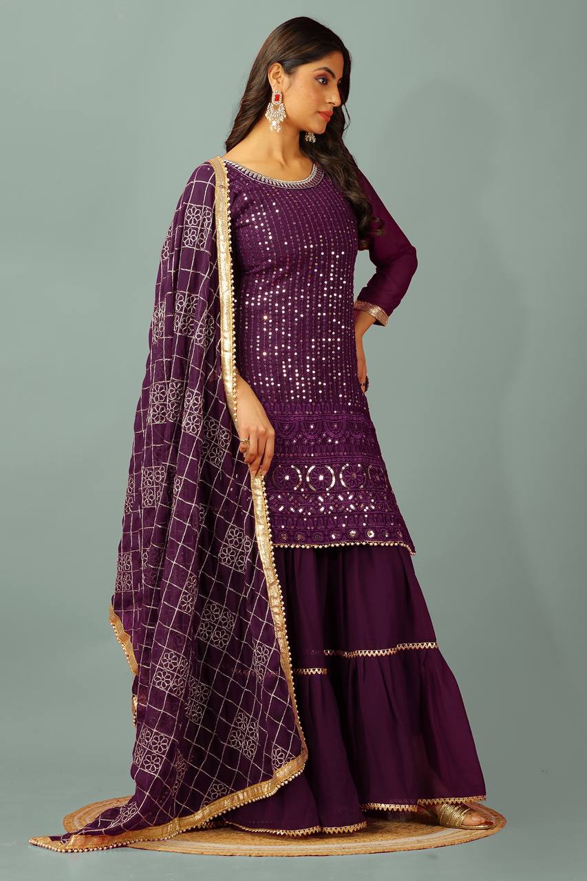 Golden Glam A Fusion of Tradition Sharara Set