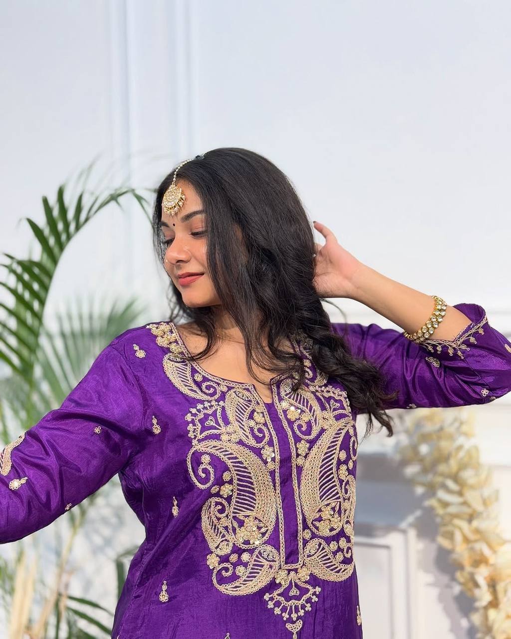 Bloom in Grace Floral Fantasy Sharara Suit for Special Occasions