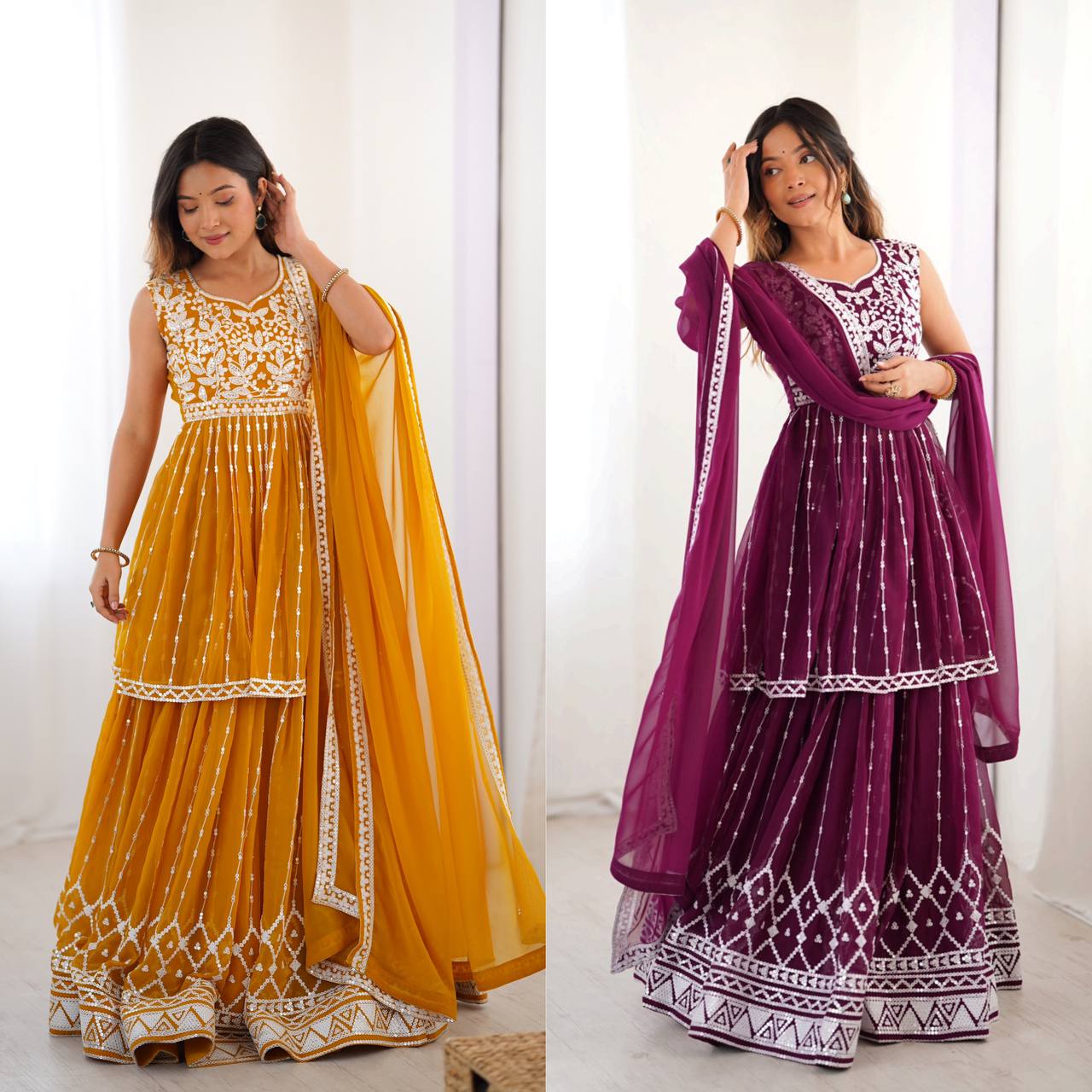 Urban Royalty Faux Georgette Sharara Suit