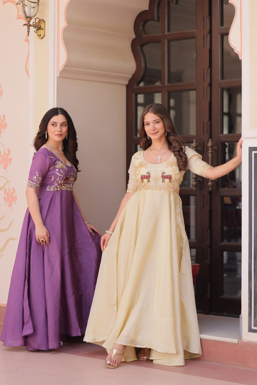 Vintage Maharani Beads Embroidered Gown