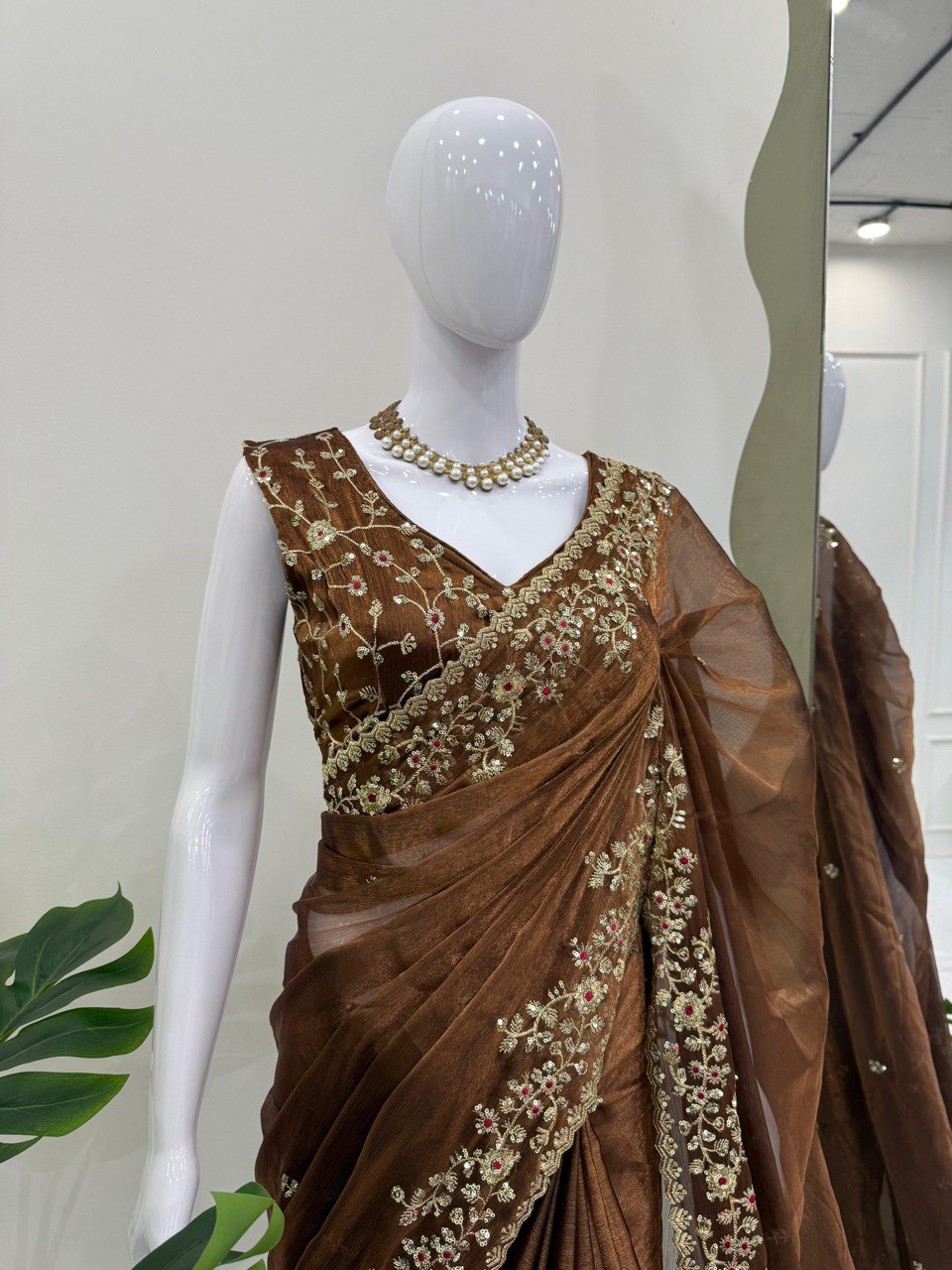 Golden Grace Designer Barbari Silk Saree
