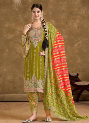 Boond & Bandhani Traditional Print Dhoti Kurta Set