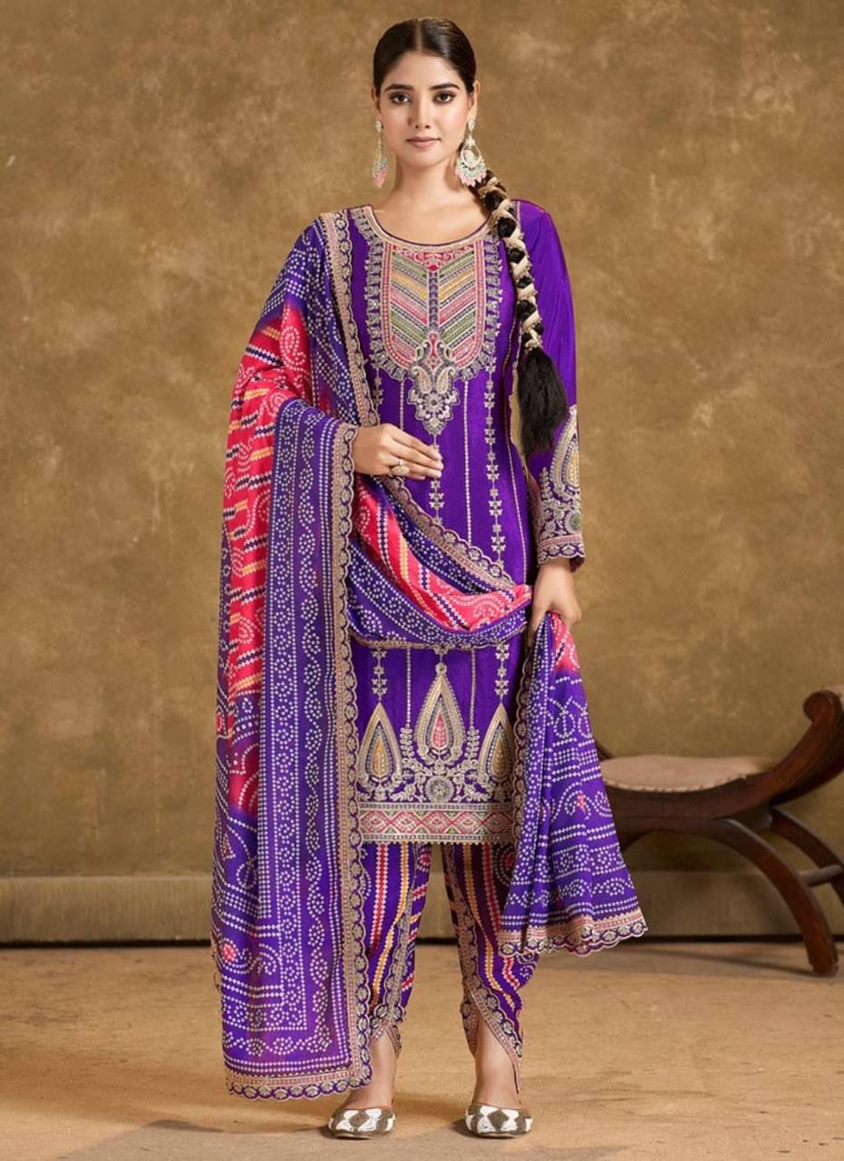 Boond & Bandhani Traditional Print Dhoti Kurta Set