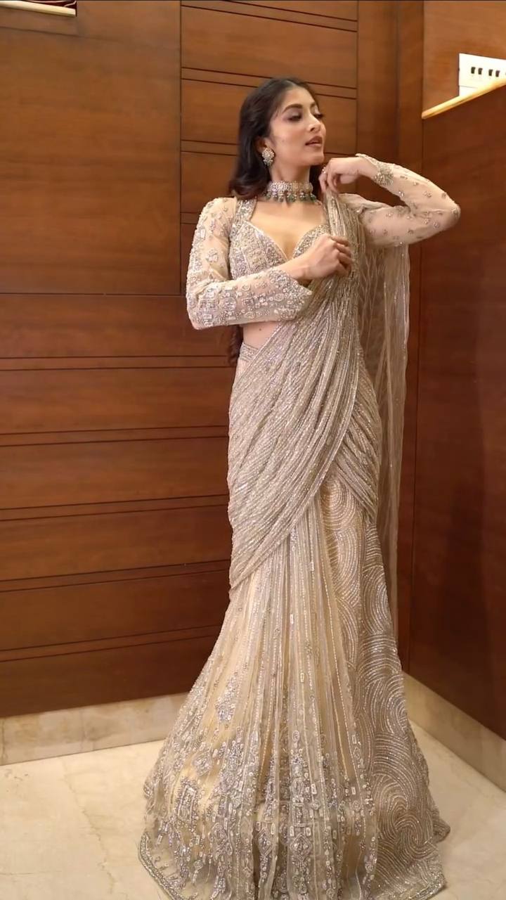 Glimmering Muse Designer Ready To Wear Lahenga Saree