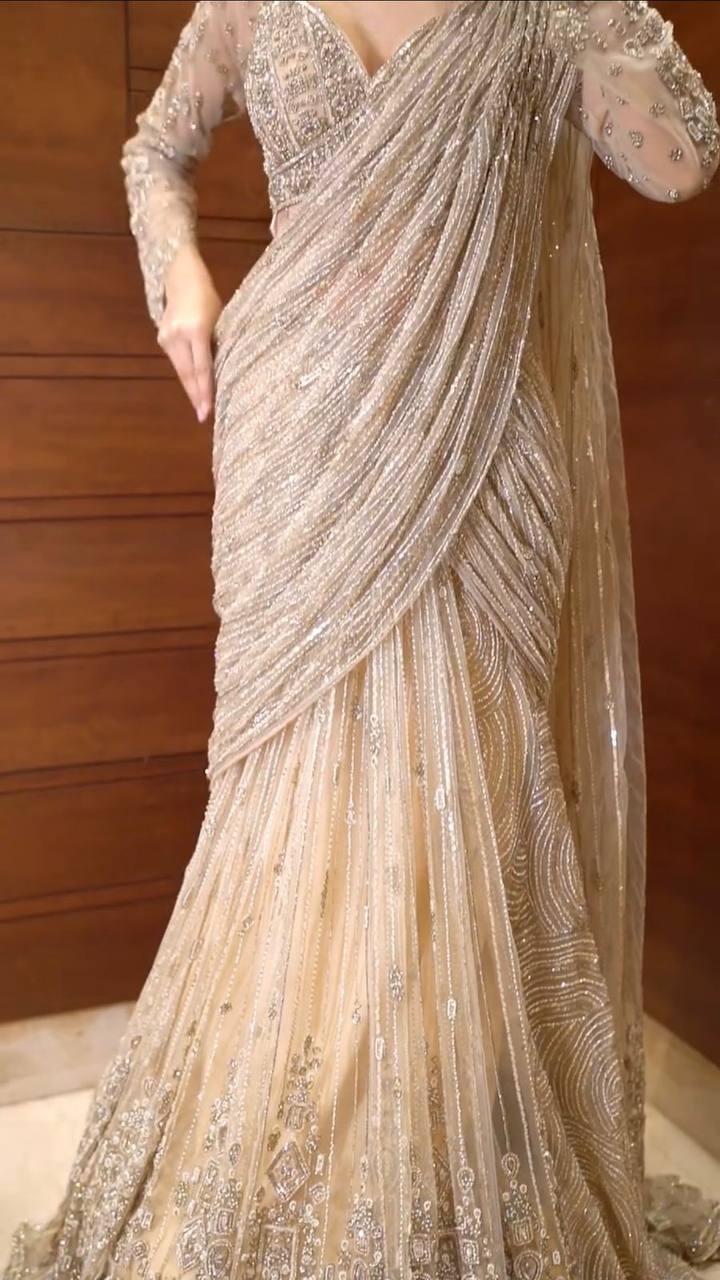Glimmering Muse Designer Ready To Wear Lahenga Saree