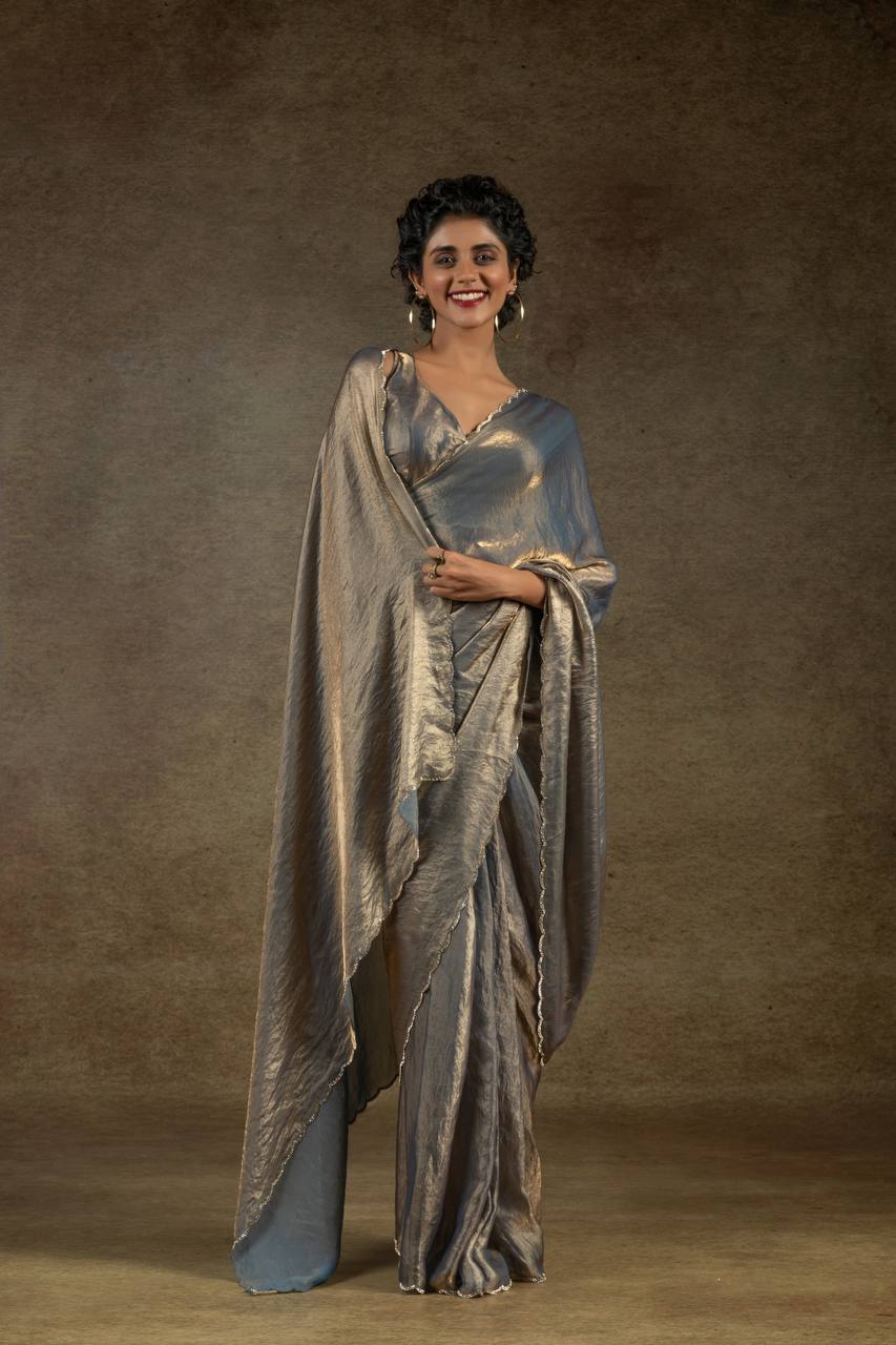 Sculpted in Shine Jarkhan Diamond Designer Saree