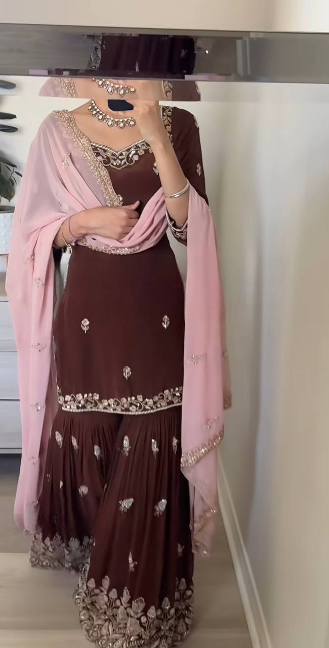 Inaayat Blush Bloom Embroidery Designer Sharara Set