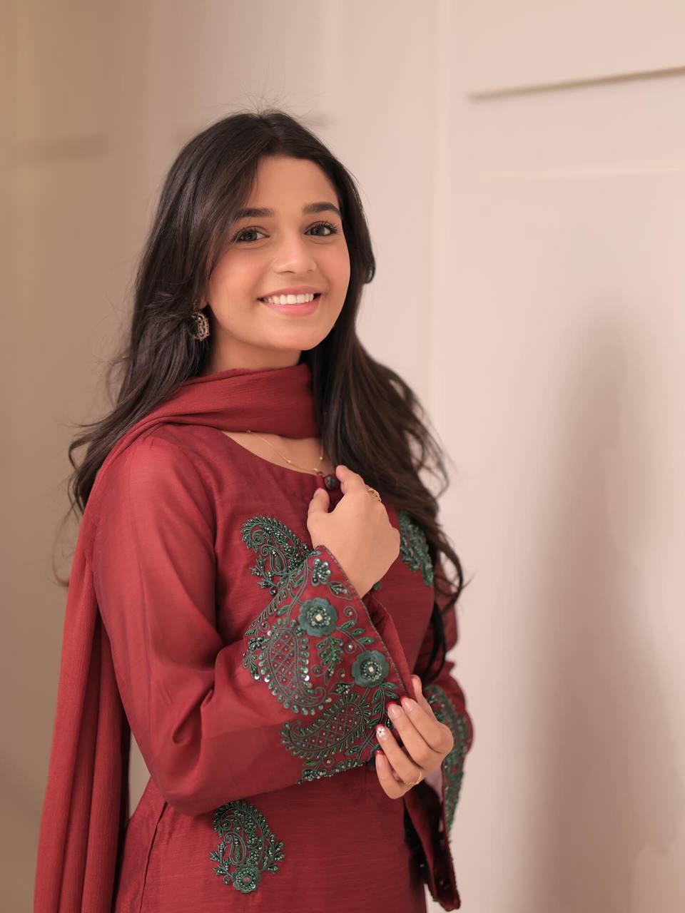 Majestic Maroon Traditional Charm Plazzo Set