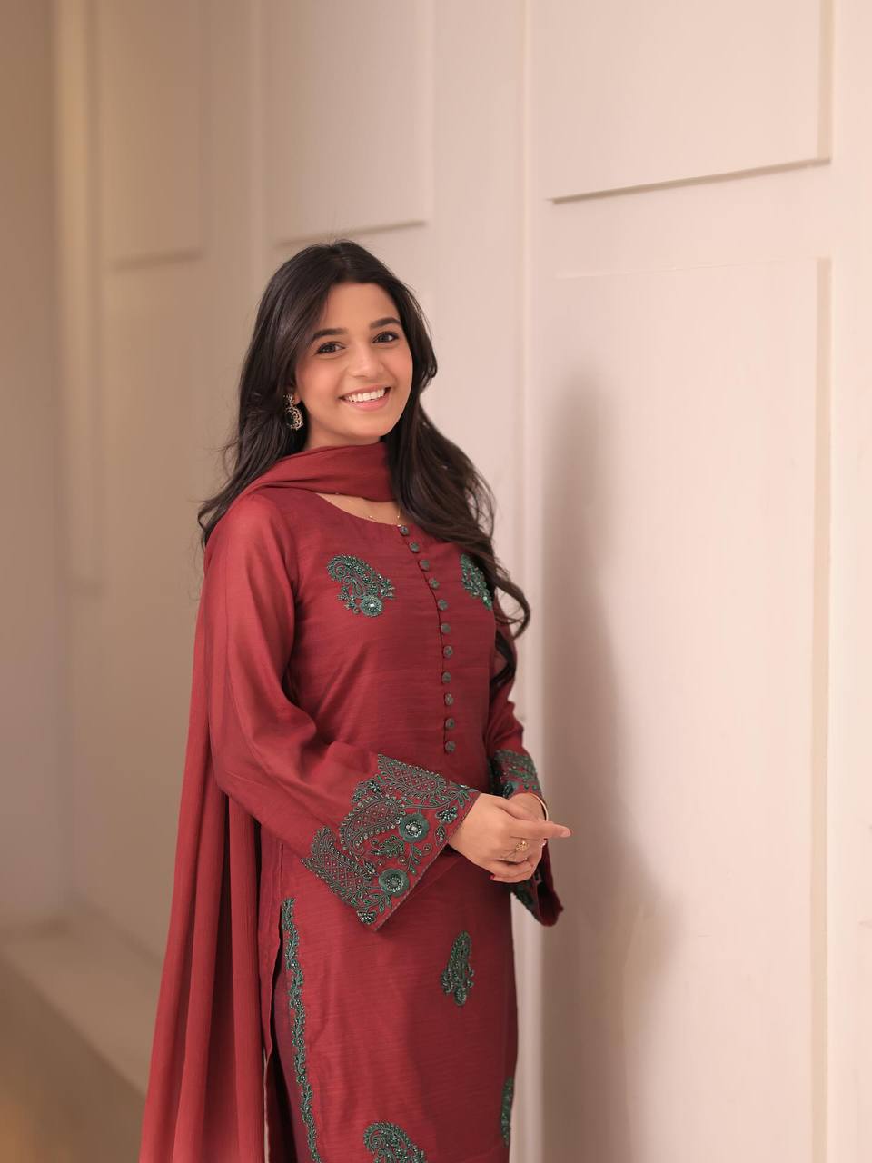 Majestic Maroon Traditional Charm Plazzo Set