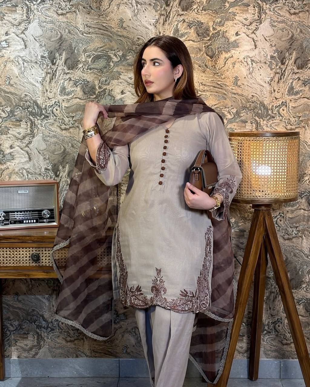 Desert Glow Embroidered Elegance Festive Charm Farshi Set