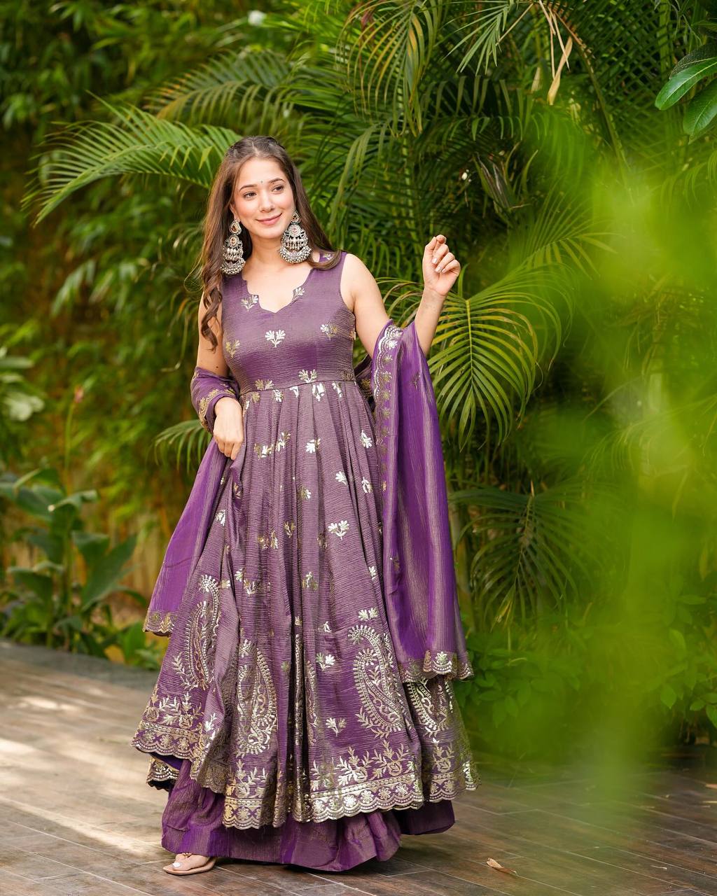 Zari Zehnaseeb Traditional Gown With Plazzo