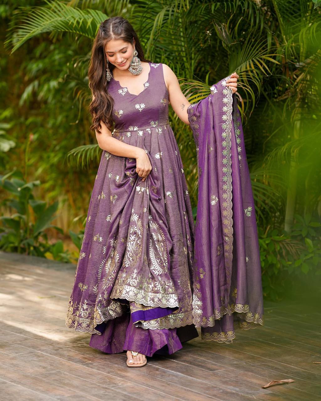 Zari Zehnaseeb Traditional Gown With Plazzo