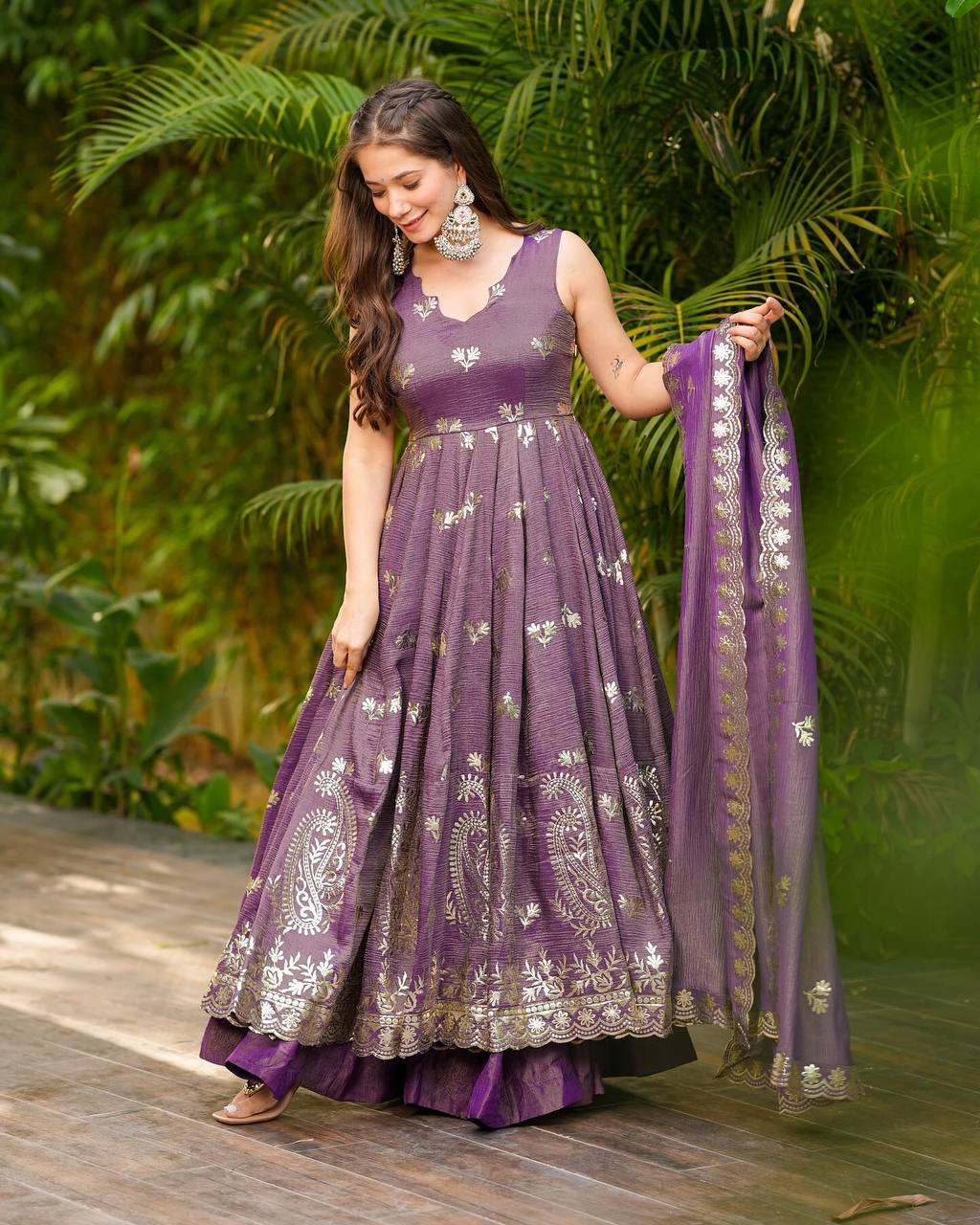 Zari Zehnaseeb Traditional Gown With Plazzo