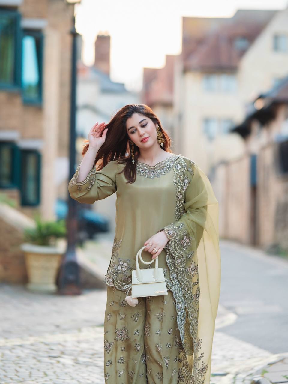 Royal Olive Radiance Plazzo Suit Set