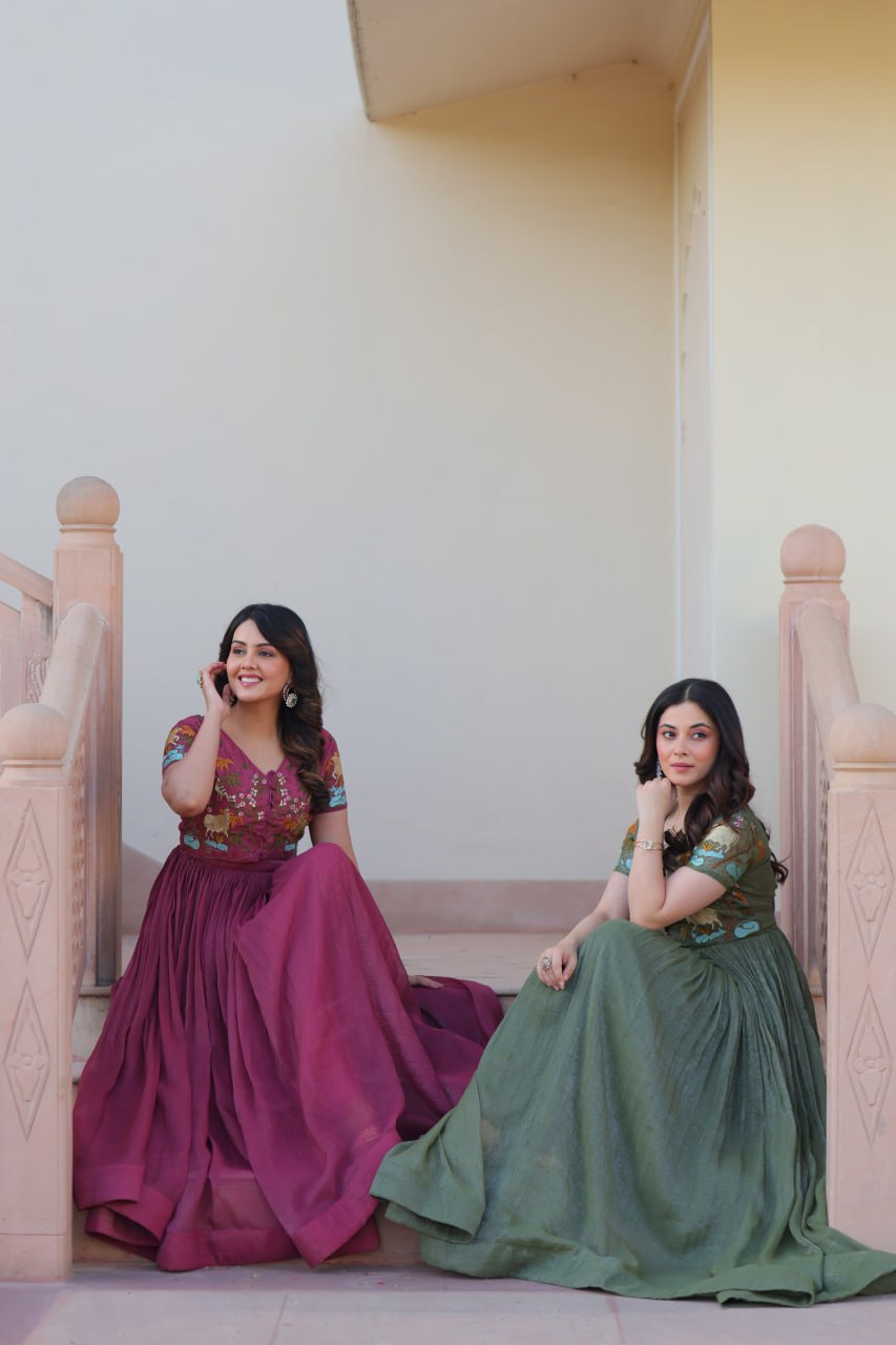 Ruhani ZariFlare Designer Readymade Koti-Gown