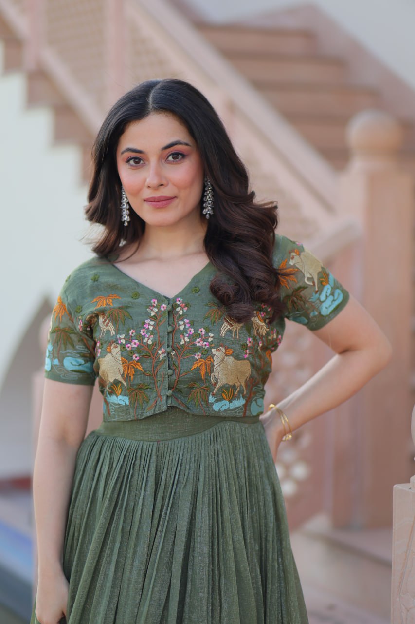 Ruhani ZariFlare Designer Readymade Koti-Gown