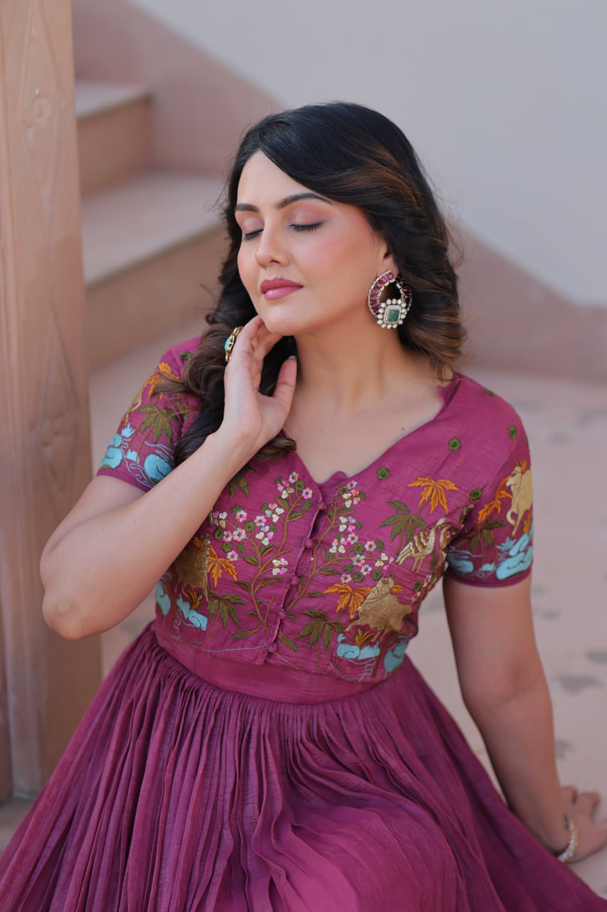 Ruhani ZariFlare Designer Readymade Koti-Gown