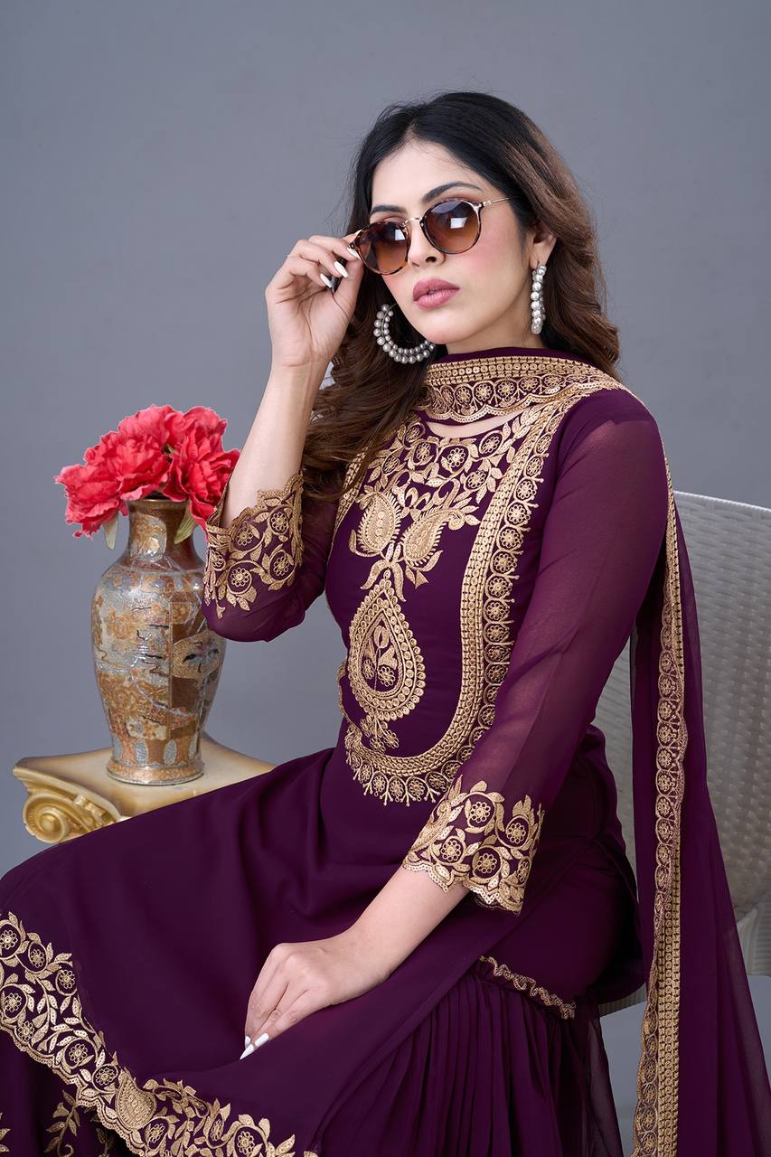 Roshan Raunak Partywear Sharara Suit