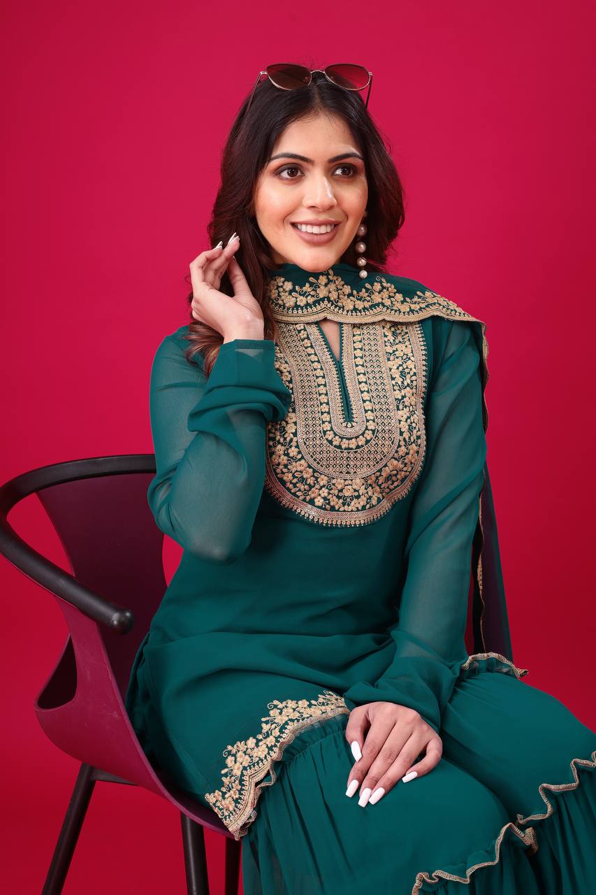 Tales of Tradition A Vintage-Inspired Sharara Ensemble