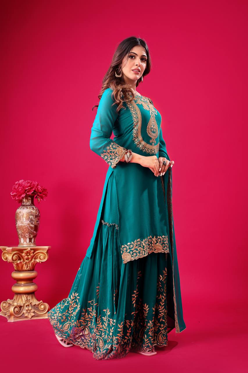 Roshan Raunak Partywear Sharara Suit