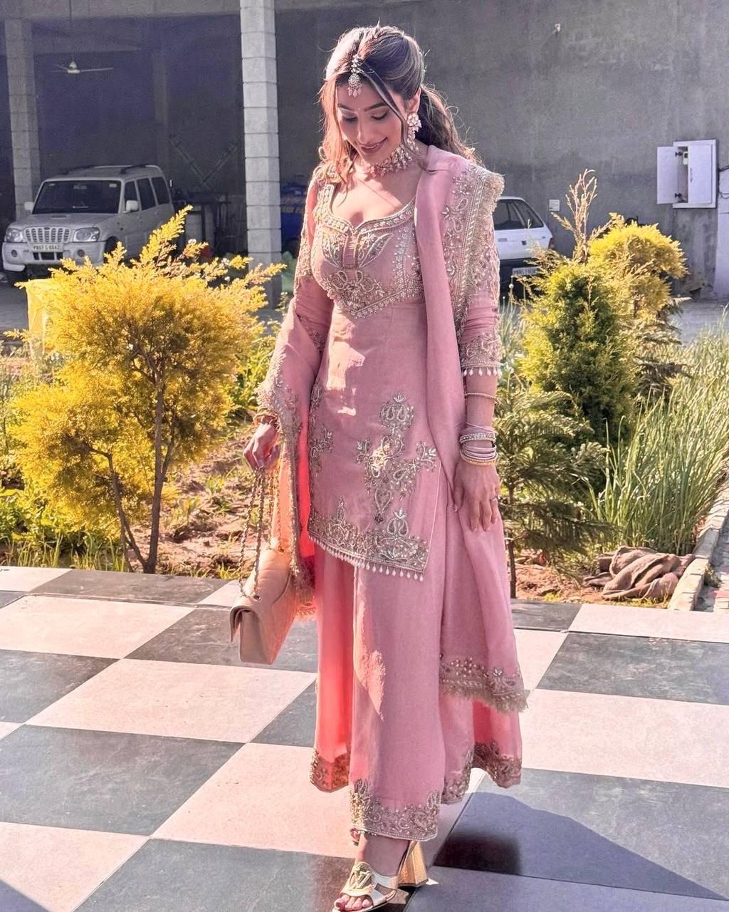 Bloom in Grace Floral Fantasy Sharara Suit for Special Occasions