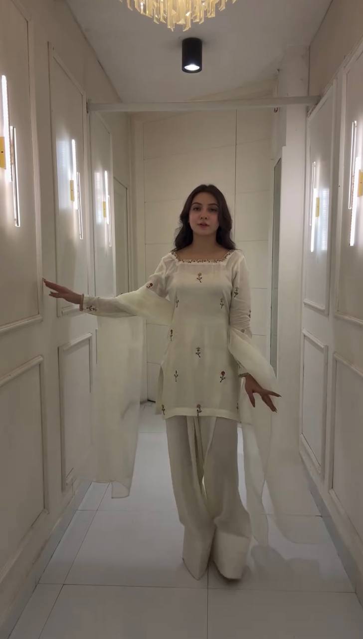 Chinon Silk Farshi Top Bottom And Dupatta Set