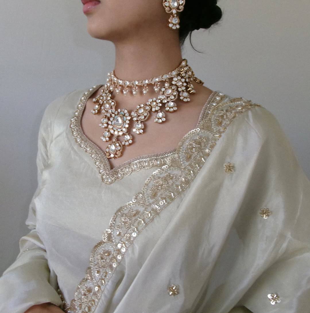 Nazakat e Lehenga The Royal Neutral Crep Silk Choli