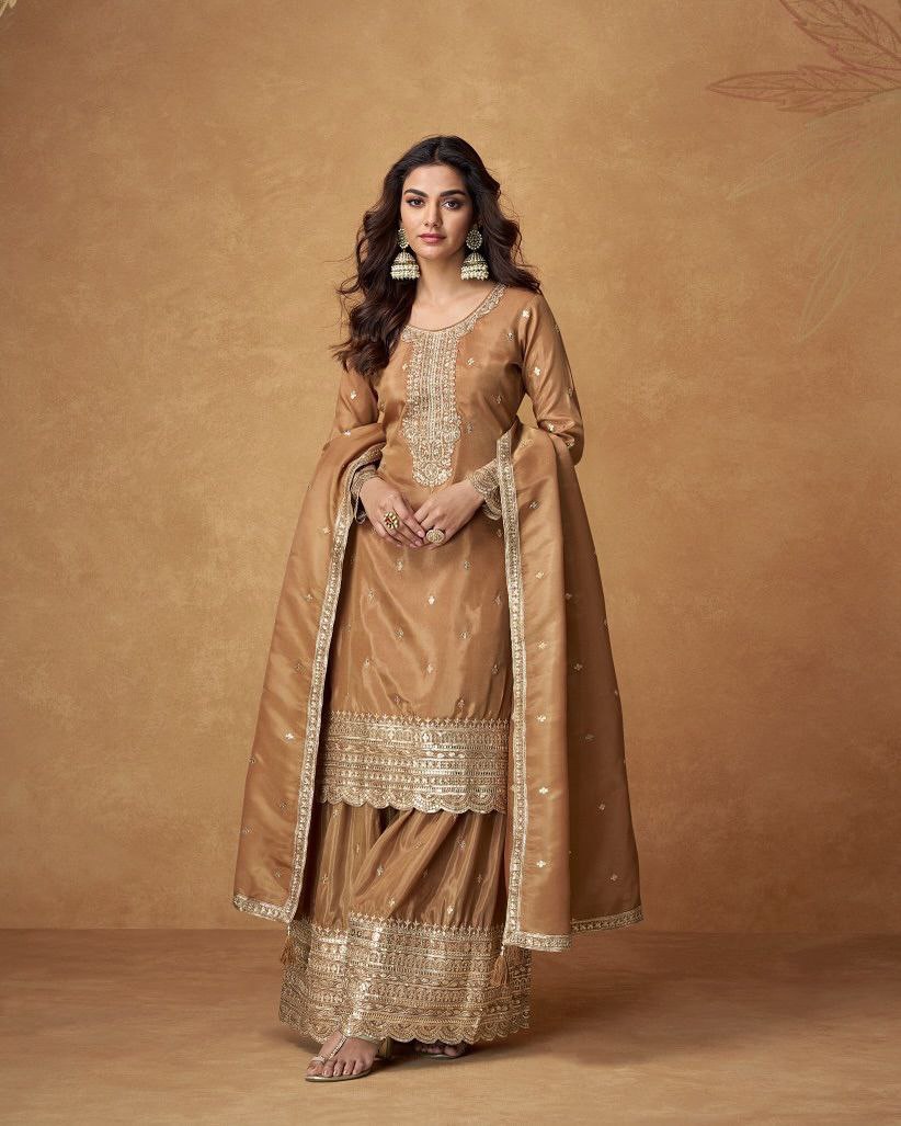 Varmika Designer Graceful Georgette Sharara Suit Set